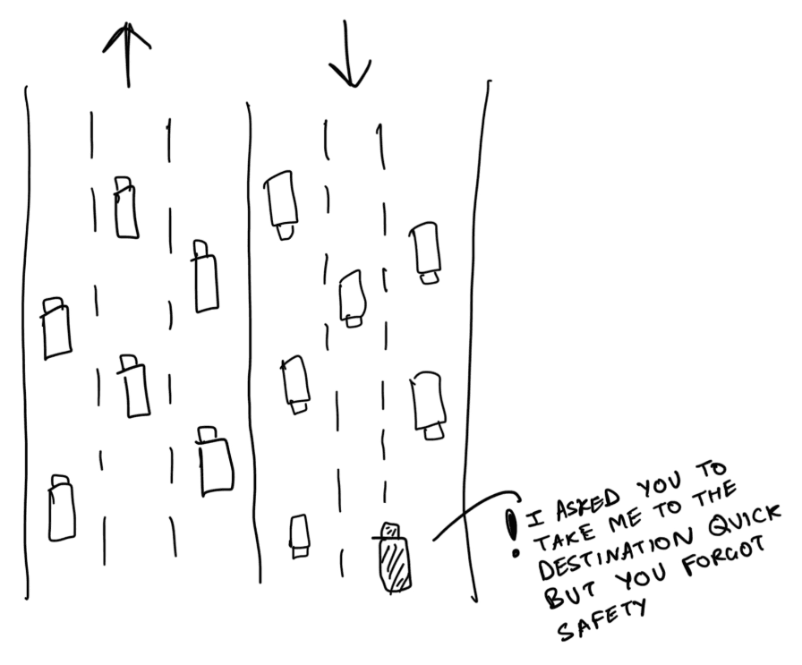 A tiny human with a magnifying glass in front of a giant wall of fast-scrolling agent actions, able to light up only a sliver of it.